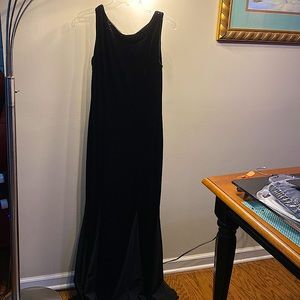 Elegant black velvet formal dress